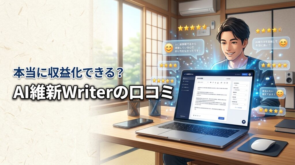 AI維新Writerの口コミは本当に良い？収益化に悩む人が導入すべき理由