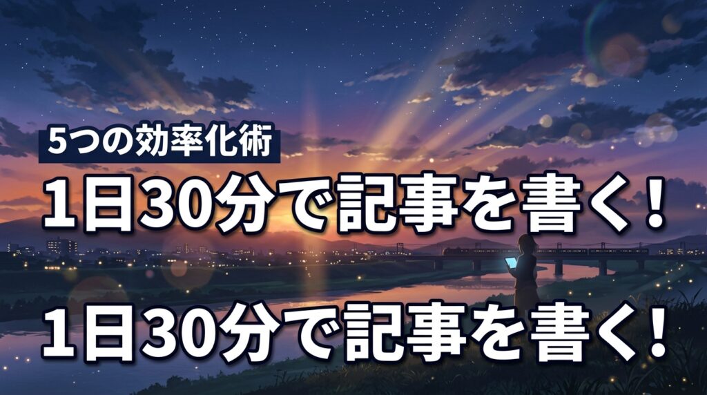 記事を書く時間がない人へ！1日30分で執筆を完了させる5つの効率化テクニック