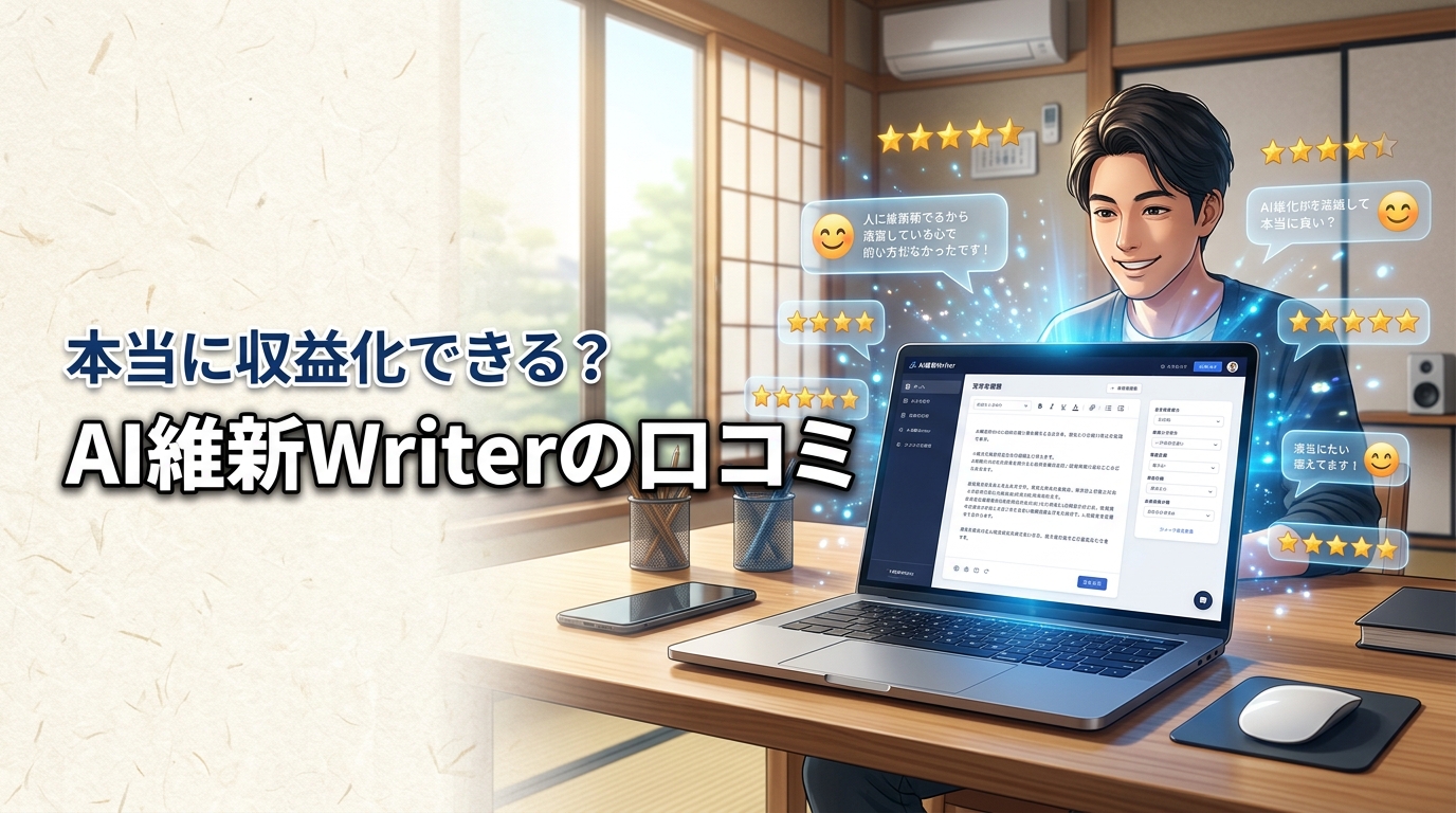 AI維新Writerの口コミは本当に良い？収益化に悩む人が導入すべき理由